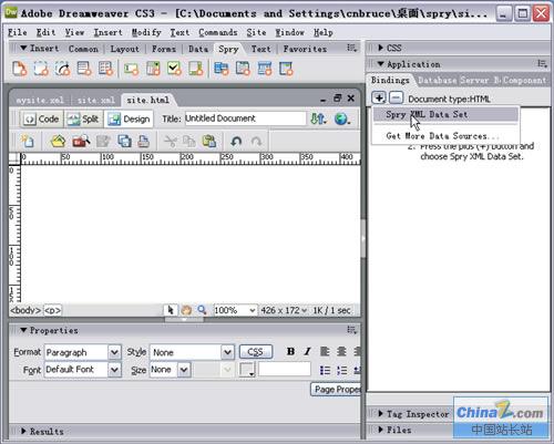 DreamweaverCS3SpryXMLʾHTMLҳ